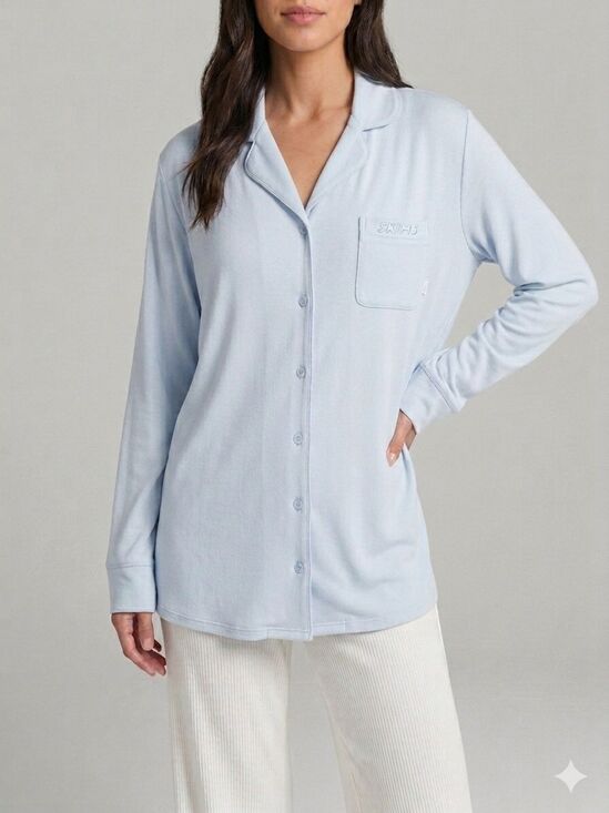 SKIMS Other - NWT SKIMS Zen Blue Sleep Shirt | Button-Down Loungewear | Size M